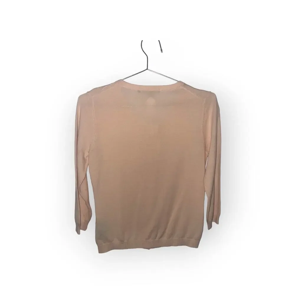 Boden Lightweight Sweater | Womens Sz 4 | Peach | Embellished Buttons | EUC - Picture 3 of 4